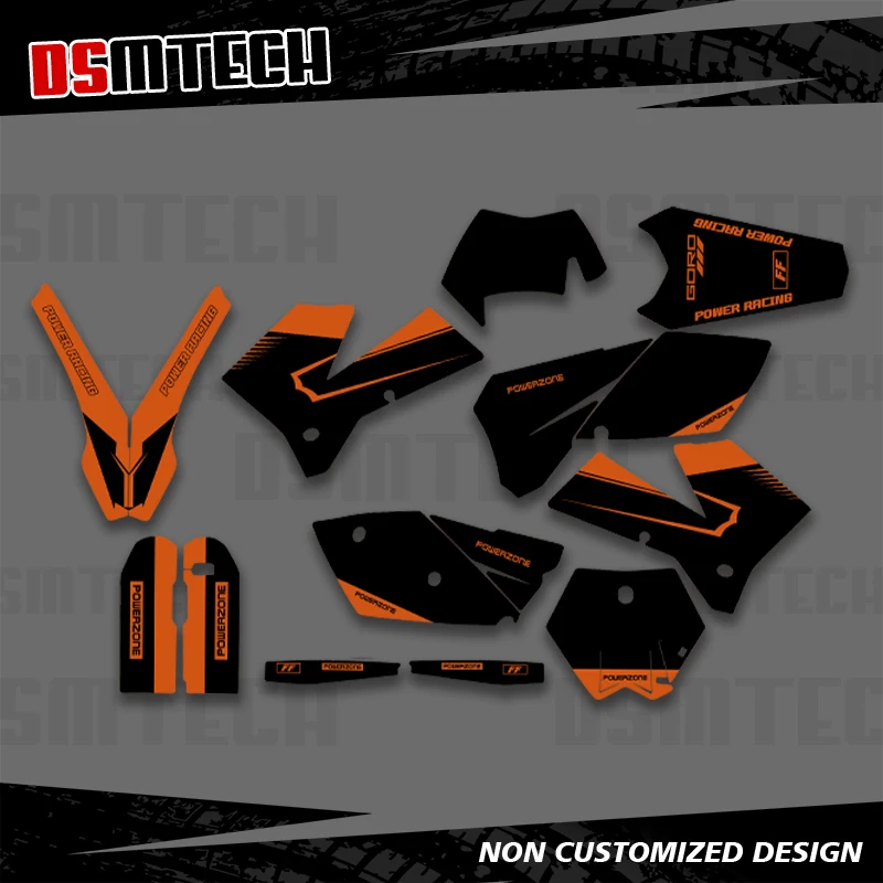 

DSMTECH для KTM EXC EXCF 125 200 250 300 400 450 525 EXC EXC-F 2005 2006 2007, комплект графических наклеек, индивидуальный номер, имя 001