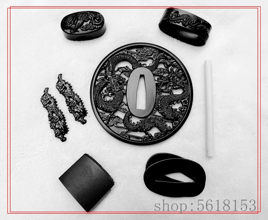 Aloy dragon tsuba fuchi menuki Seppa Habaki Bamboo Nail for japanese sword katana wakizashi tanto