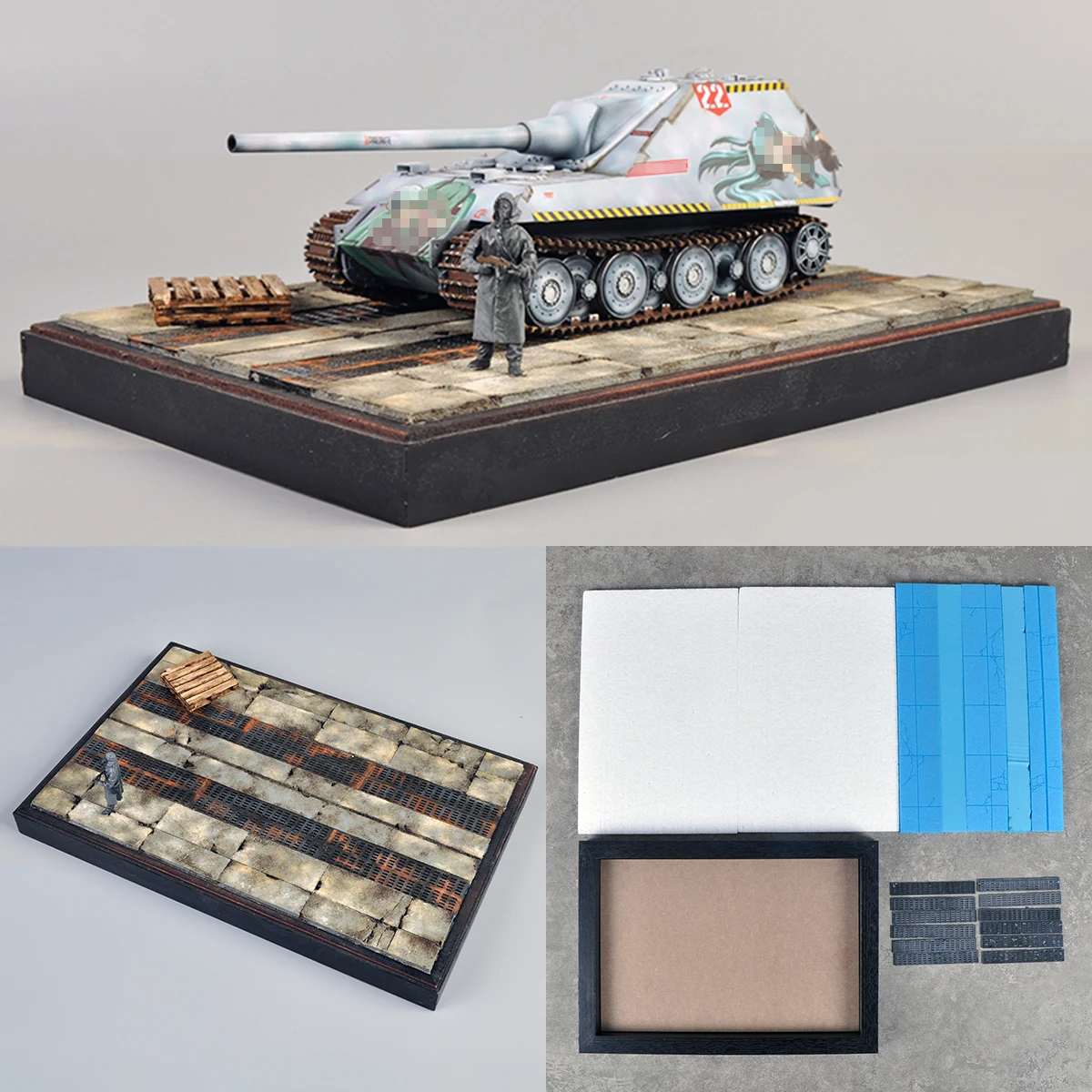 

Архитектурная модель для сборки, диорама, масштабный набор для моделирования, деревянная подставка для демонстрации, подставка для демонстрации танков, военной техники, бронетехники, масштаб 1/35