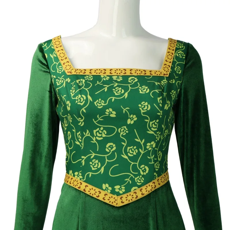 Disfraz de Shrek para mujer, vestido verde de princesa de Anime, vestido Fiona, disfraz de Shrek, ropa Sexy de terciopelo para Halloween y Carnaval