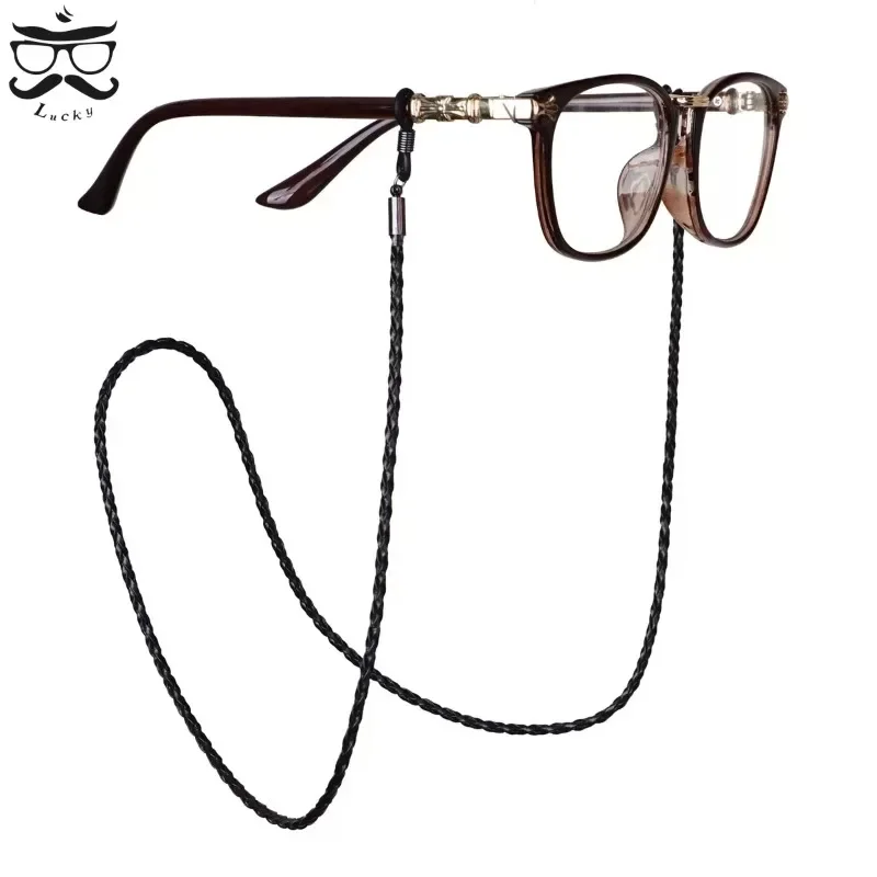 Thick Twist Sunglasses Leather Rope Chain Multicolor Reading Glasses Chain Outdoor Sports Non-slip Eyeglass Accessories