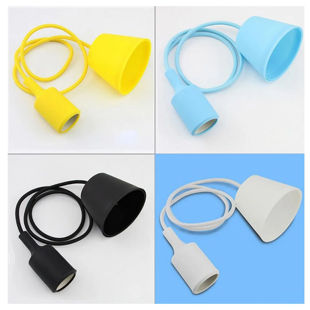 

Silicone Hanging Lamp Holder with E27 Base LED Light Socket for Kitchens Dining Rooms Living Rooms Corridor Bars Restaurants (Wh