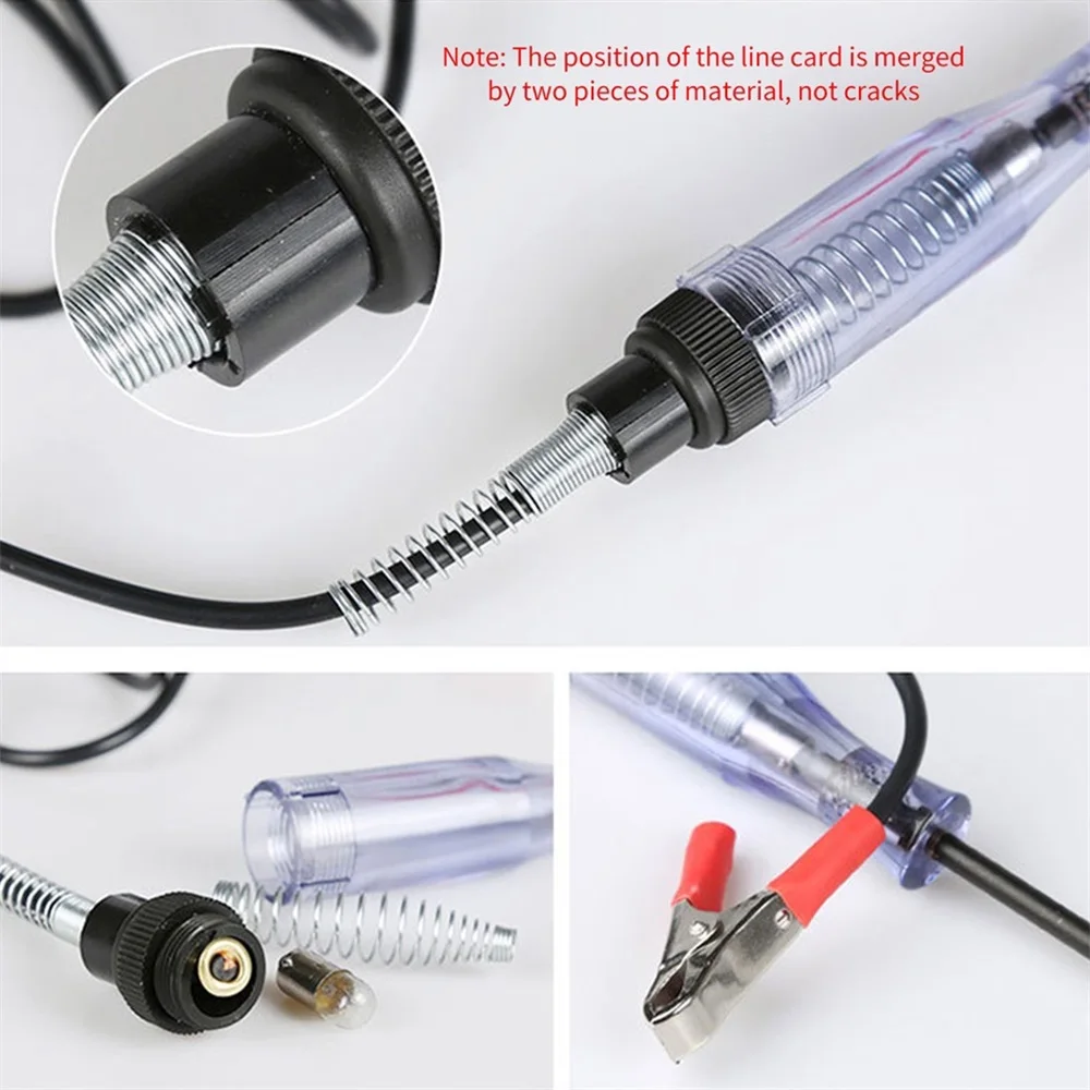 Automotive Circuit Tester Premium 6-24V Test Light with Extended Spring Test Leads & Sharp Piercing Probe Circuit Voltage Tester