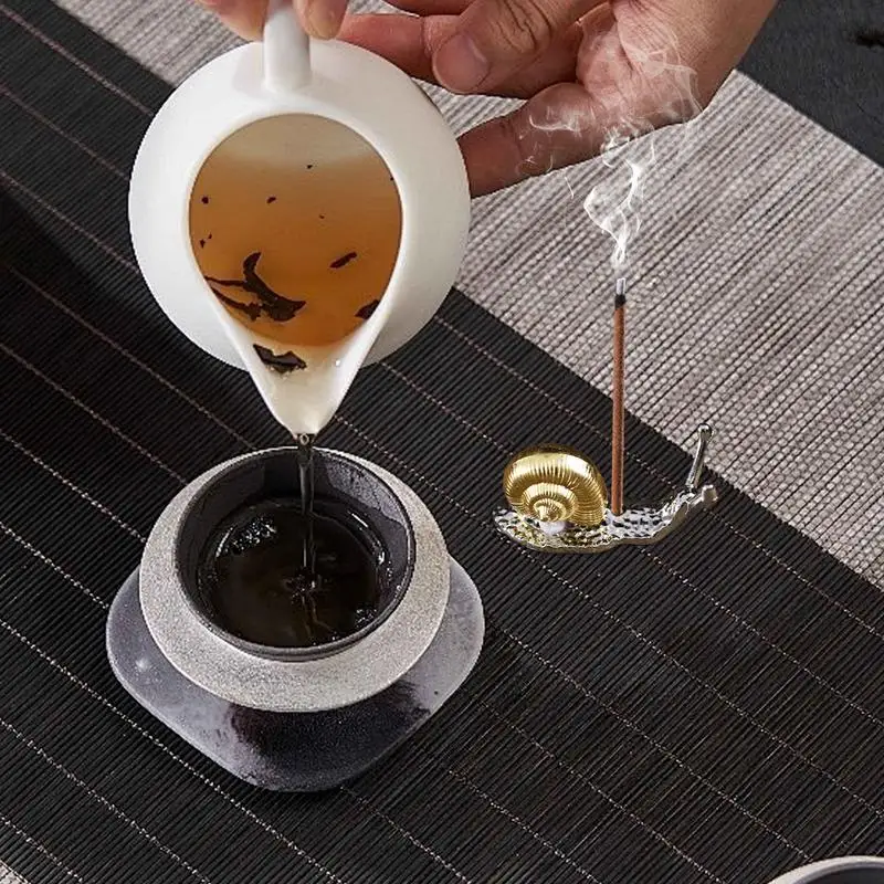 الرماد الصغير الماسك القرع الحلزون لوتس حامل حامل البخور الإبداعي مصنوعة من النحاس أدوات البوذية اليابانية المنزلية الحلي