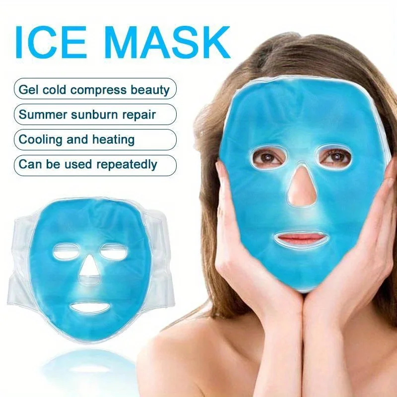 Face Cooling Mask Gel Eye Mask Ice Pack Cooling PVC Hot Cold Therapy Skin Care Tool Gel Face Mask Skin Firming Spa Sleep Mask