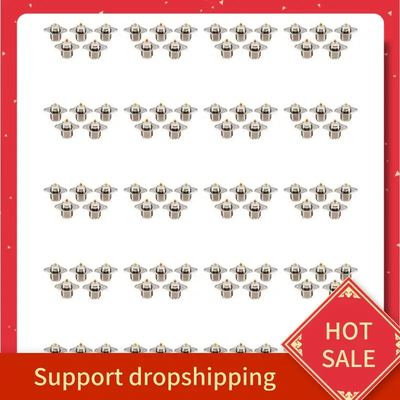 B44C 100 PCS UHF SO239 Female 2 Hole Female Jack With Rhombic Flange Soldering Panel RF Connector Socket Female Connector