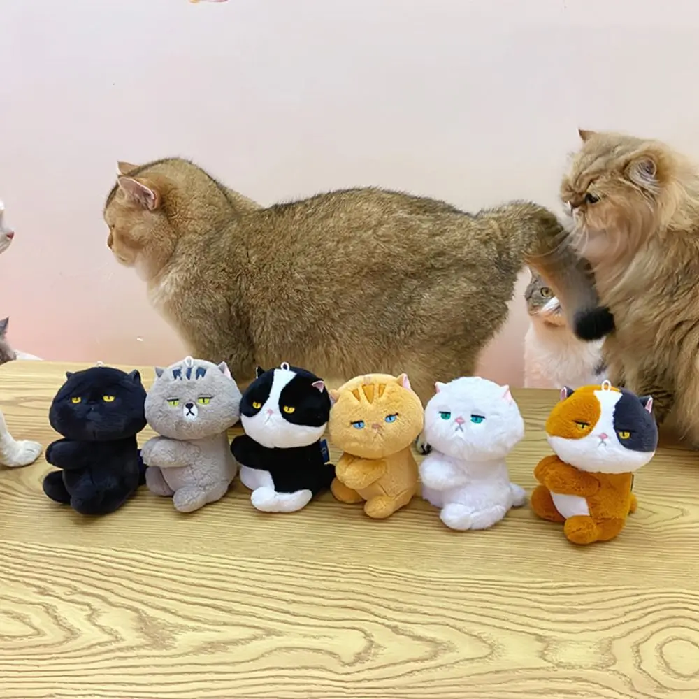 Lovely Soft Cartoon Clip Doll Toy Plush Stuffed Toys Animal Cat Plush Pendant Keyring Cartoon Key Chain Backpack Decor