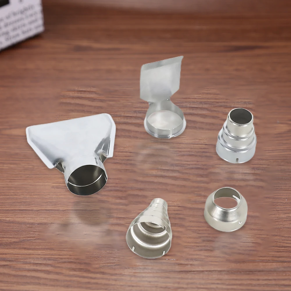 

5pcs Hot Air Fan Nozzle Kit 35mm Diameter Heat Gun Nozzle Attachments Stainless Steel for Rework Soldering Station Hot Blower