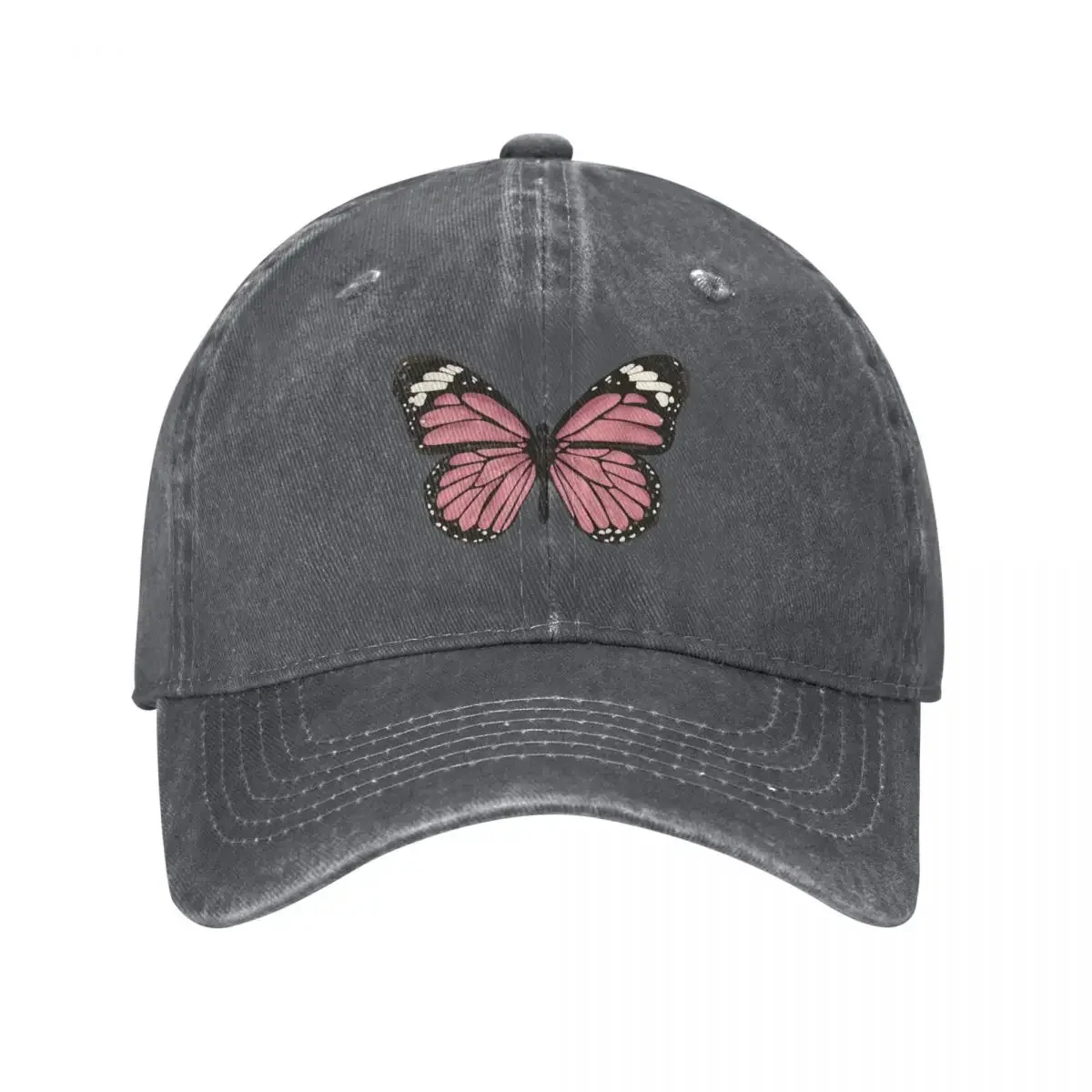 Dusty Pink Monarch Butterfly Illustration Baseball Cap Golf Hat Beach Bag custom Hat Sports Cap Men Caps Women's