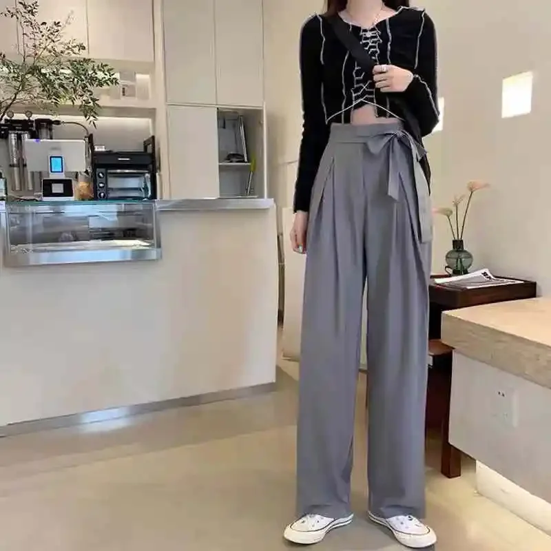 Pants for Women Long Korean Fashion With Pockets Woman Trousers 90s Autumn Casual Harajuku Original Slacks One Size Clothing G