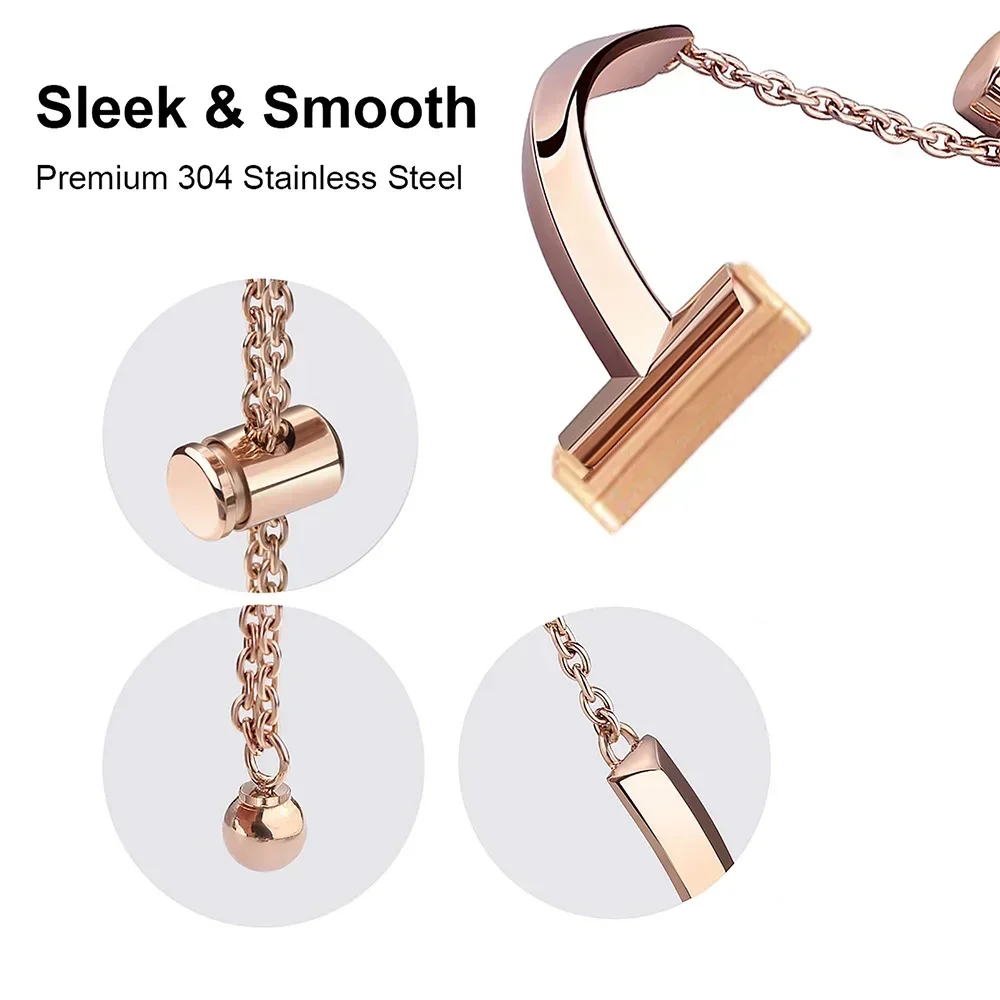 Metal Jewelry Strap For Fitbit Versa 2 3 4 Lite Luxury Chain Bracelet for Fitbit Sense/Sense 2 Stainless Steel Band Bracelet