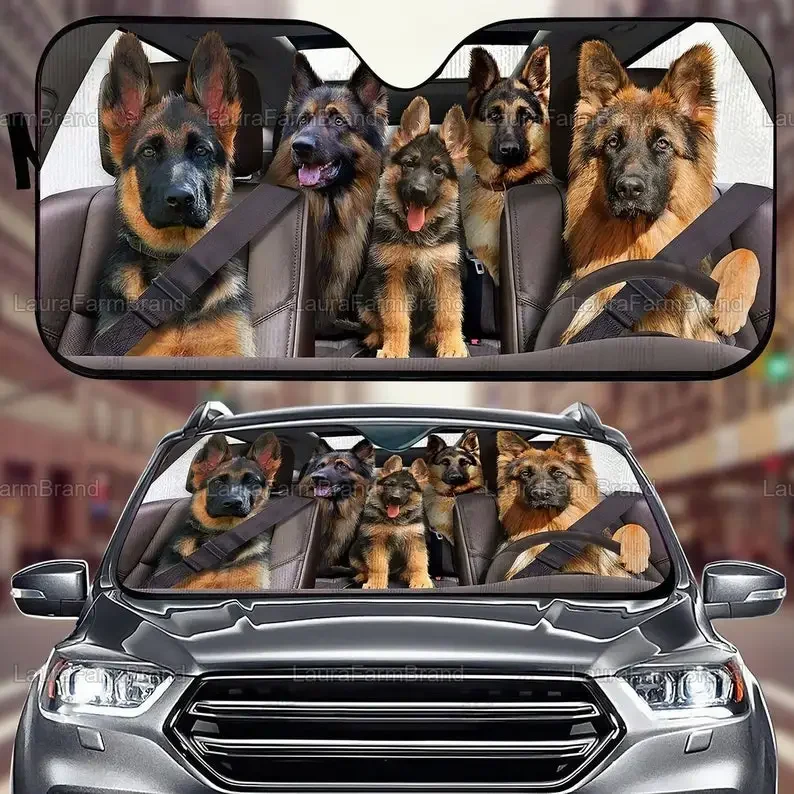 German Shepherd Car SunShade, Shepherd Lover German Shepherd Sunshade, Car Accessories, Gift For Father PHT192107A98