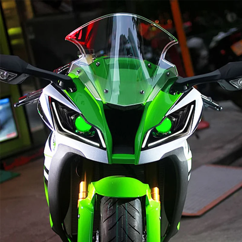 2016-2020  Ninja ZX10R ZX 10R Full LED Front Headlight Assembly Optical Fiber Blue DRL Headlamp for Motorcycles US Stock
