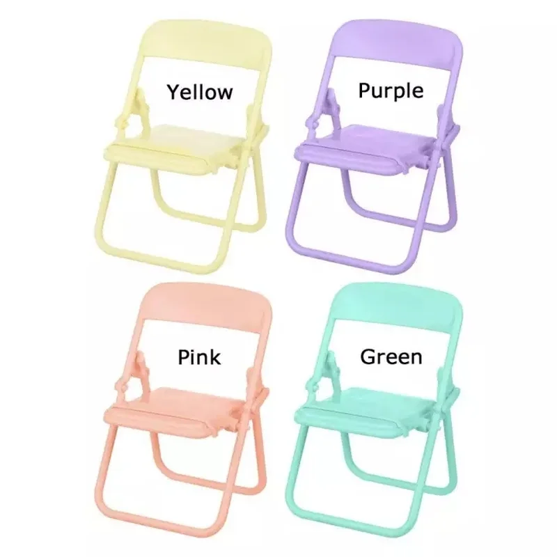 Kawaii Portable Mini Mobile Phone Stand Desktop Chair Stand Candy INS Adjustable Macaron Color Stand Foldable Shrink Decoratio