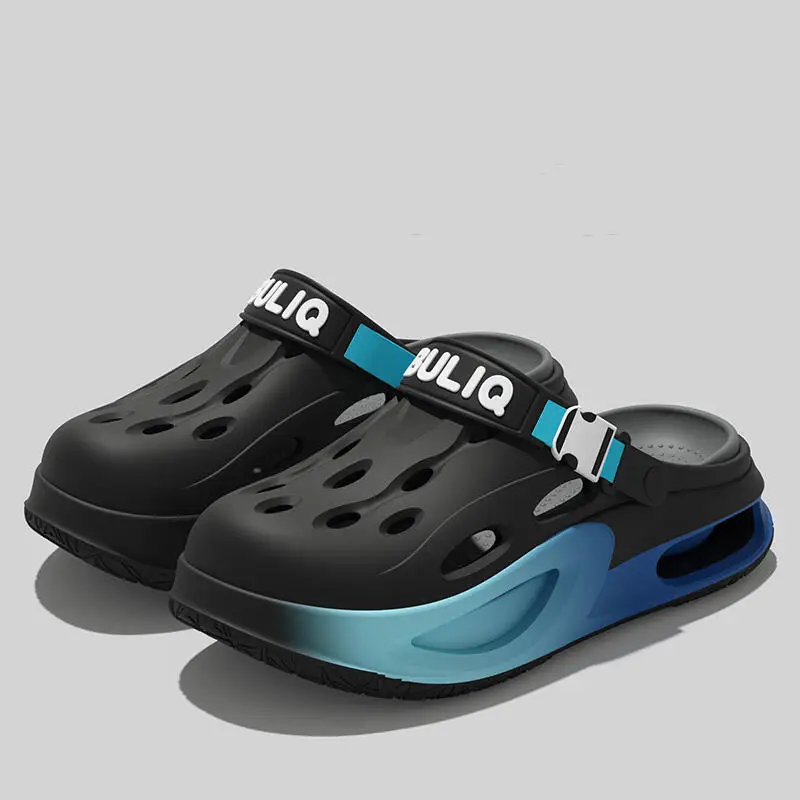 Designer Gradient Color Thick Bottom Clogs Men Summer 2026 Comfort Platform Breathable Hollow Out Sandals Outdoor Slippers Men