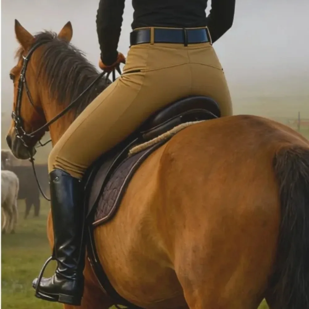 سليم صالح المألوف ركوب السراويل نحيل المرأة تمتد المرقعة السراويل الفروسية