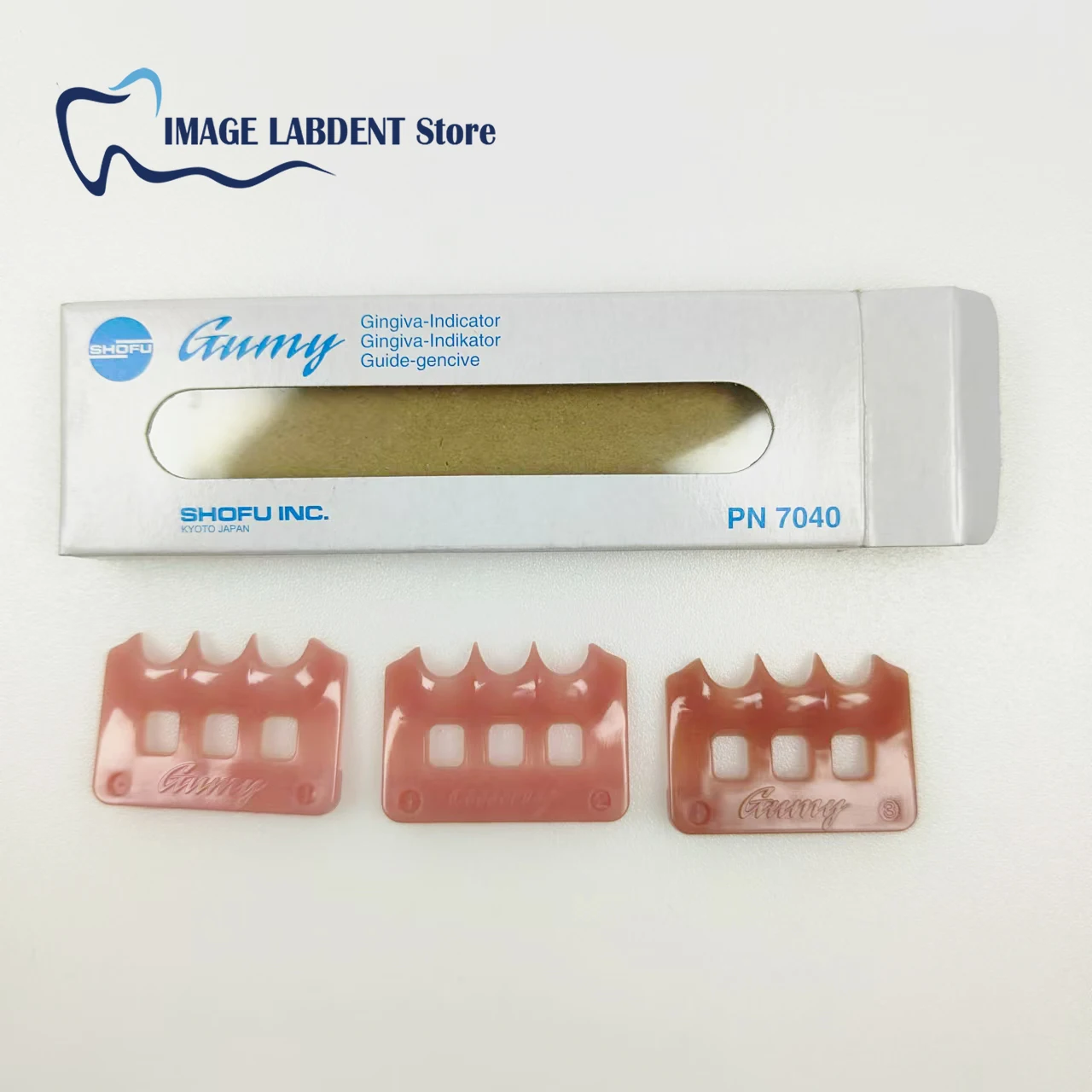 Halo Gumy Tri-Color Set Shofu Gingiva Vintage Gum Colored Shade Tracking Aid Indicator Light Medium and Dark Gum Shofu Gummy