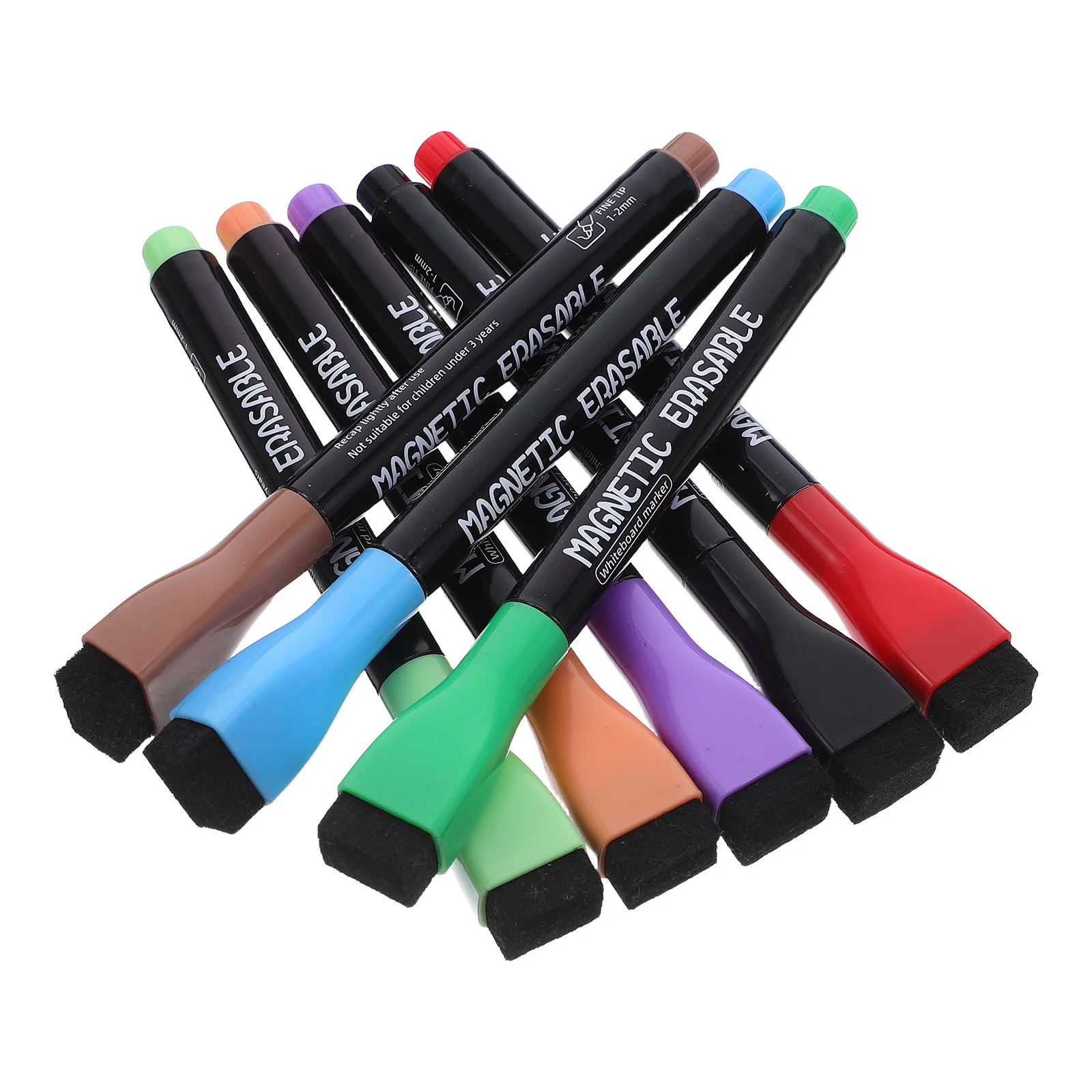 8개입 자석 화이트보드 마커 인체공학적 그립 세밀한 팁 탈부착 가능한 지우개 캡 강력한 자석 화이트보드 유리 종이보드 펜