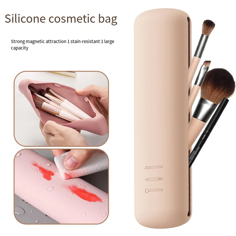 Custodia per pennelli cosmetici in silicone Custodia per pennelli per trucco da viaggio Custodia portatile impermeabile per spugna per trucco Strumenti di bellezza