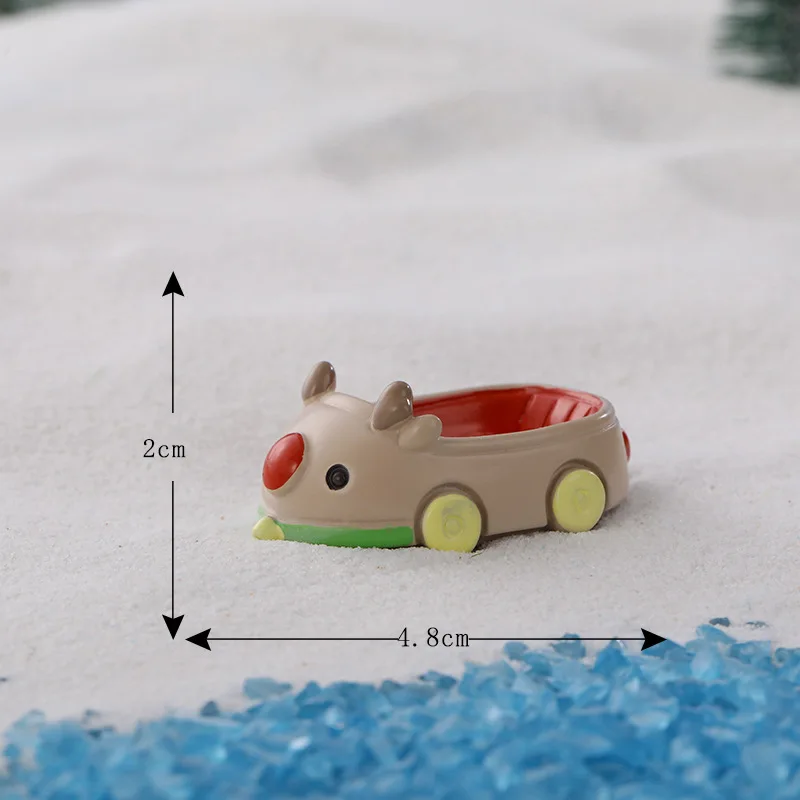 عيد الميلاد الراتنج زخرفة عالية الجودة عيد الميلاد زلاجات أرنب عيد الميلاد زخرفة صغيرة لطيف المشهد الصغير الديكور ل مايكرو #5