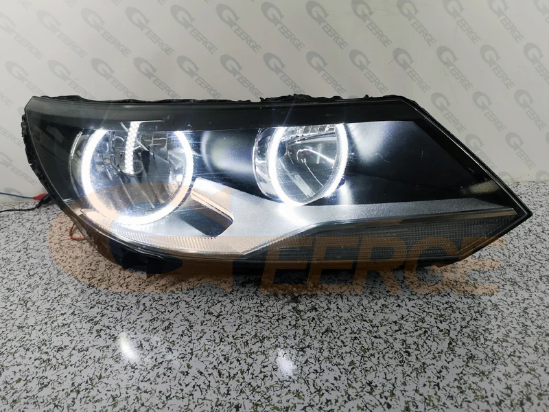 ل VOLKSWAGEN VW TIGUAN I 5N تجميل مصباح هالوجين الترا برايت تجديد ضوء النهار بدوره إشارة مصلحة الارصاد الجوية LED عيون الملاك خواتم هالة