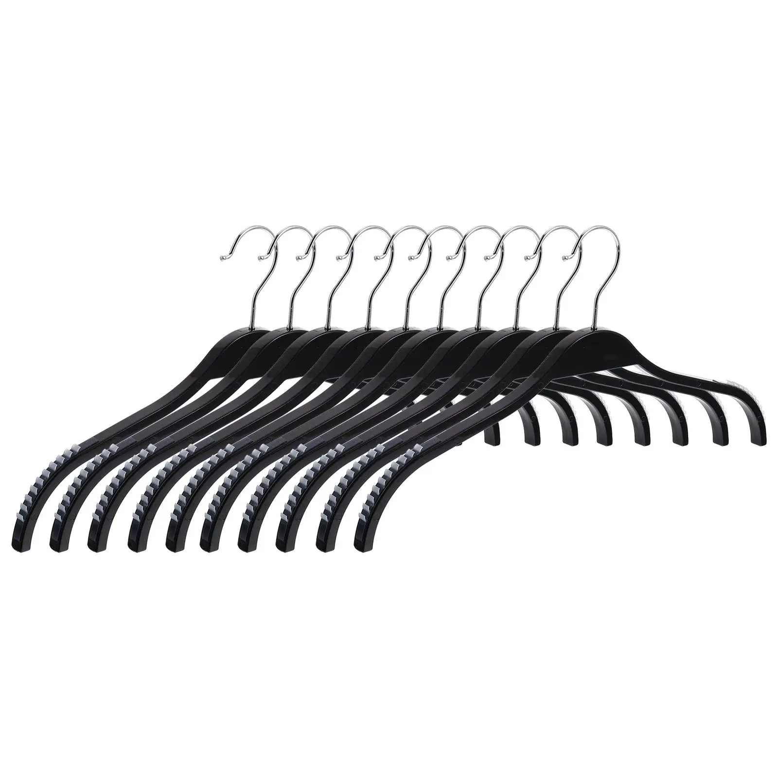 Plastic Traceless Hangers Anti Skid Sun Resistant Rustproof Semicircle Shoulder 30kg Capacity Dry Wet Clothes