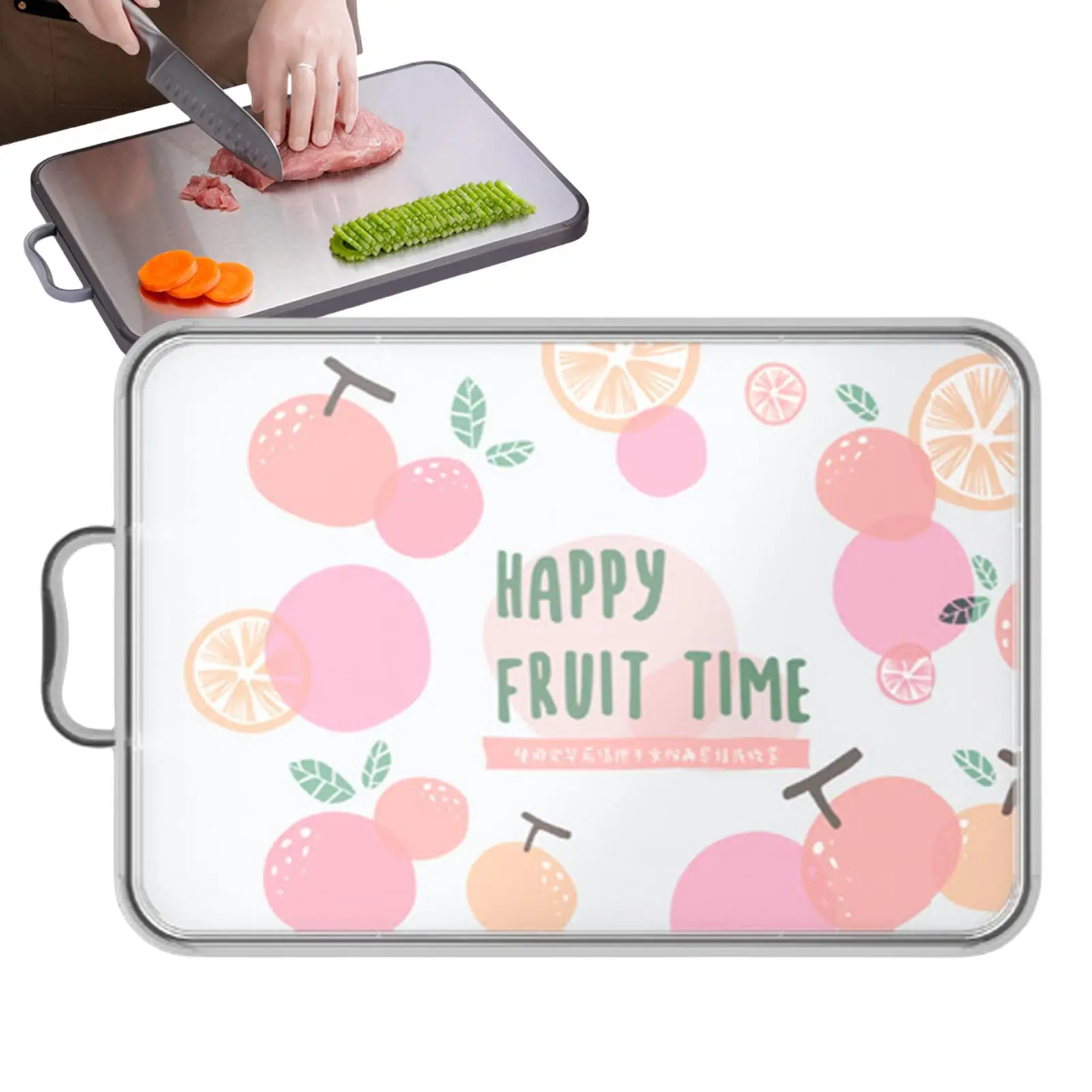 

Metal Chopping Cutting Board Stainless Cutting Board Double Sided Sturdy Multifunctional Kitchen Gadget Slicing Serving Tools