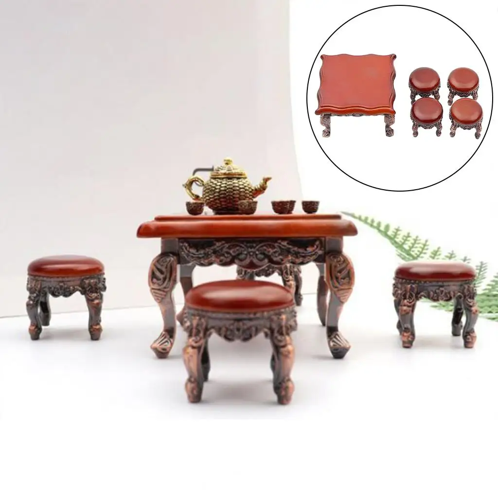 

Wood Handcrafted Miniature Table Dollhouse Furniture Wooden Toys Furniture Dolls House for Dollhouse Decoration
