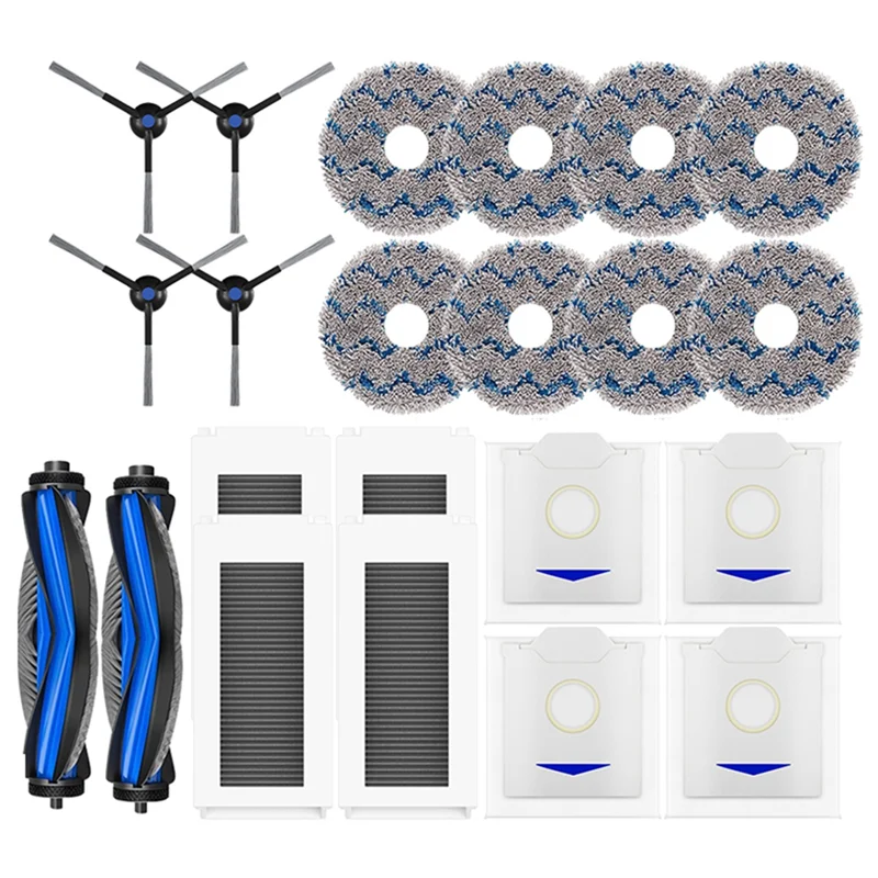BAAM-Para Ecovacs Deebot N30 Omni/N30 Pro Omni Peças de reposição – Escova lateral principal, filtro Hepa, acessórios para aspirador de pó robô