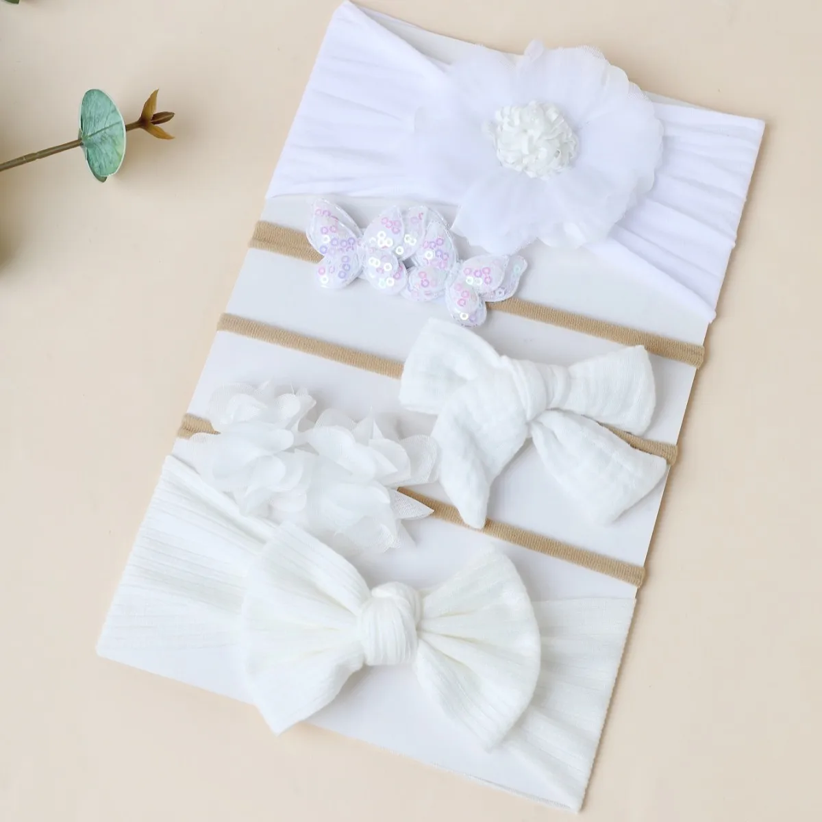 5Pcs Baby Headbands Newborn Girls Flower Lace Bows Hair Bands Soft Children Turban For Babies Toddler Kids Hair Accessories