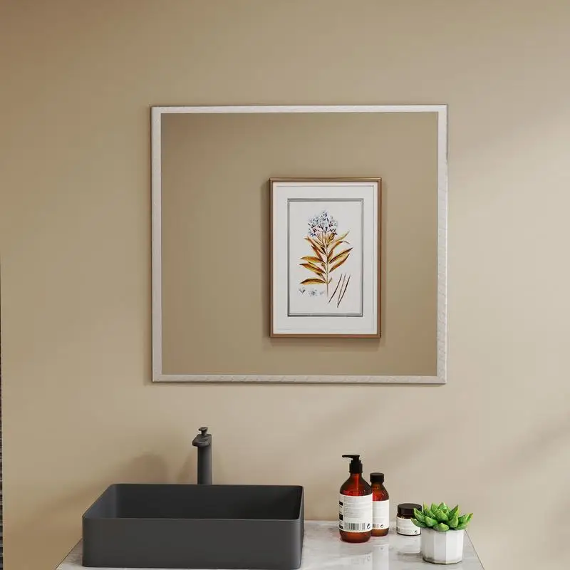 قم بتحويل حمامك بمرآة ألومنيوم مقاس 32 بوصة بلمسة نهائية فضية #3