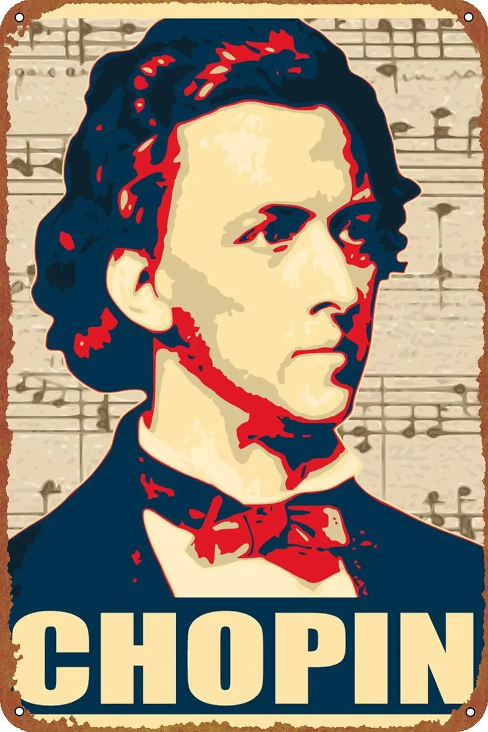 Frederic Chopin music poster Retro tin Sign Wall Art Decor Metal Sign Decoration Sign 8x12 inch