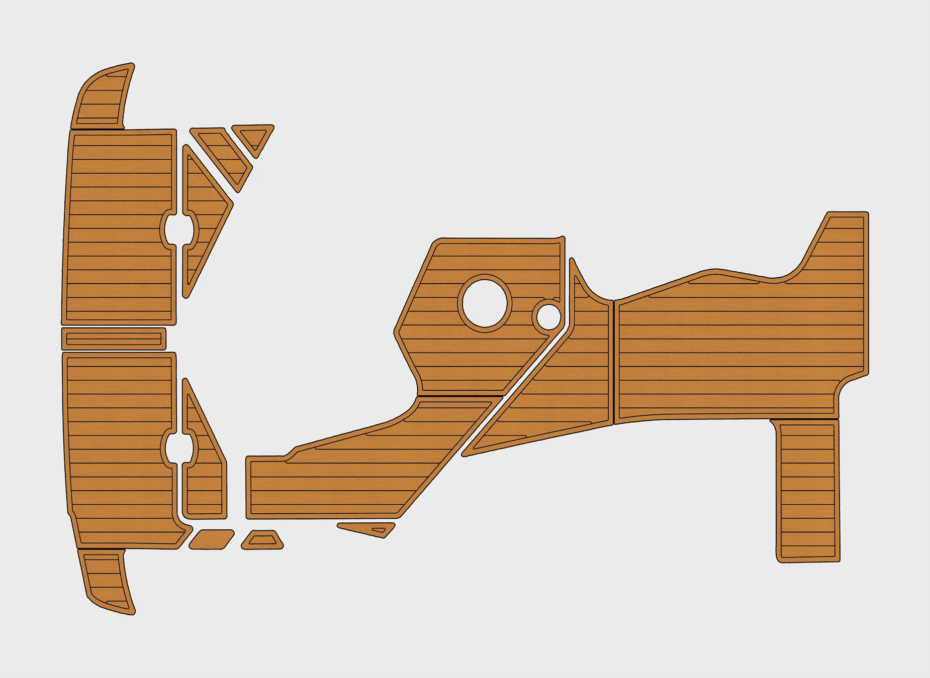 

Нескользящий коврик из морского искусственного тикового EVA -2004-2010 Maxum 3100 SE, самоклеящаяся подкладка для палубы лодки 1/4 дюйма (6 мм) для кабины и палубы
