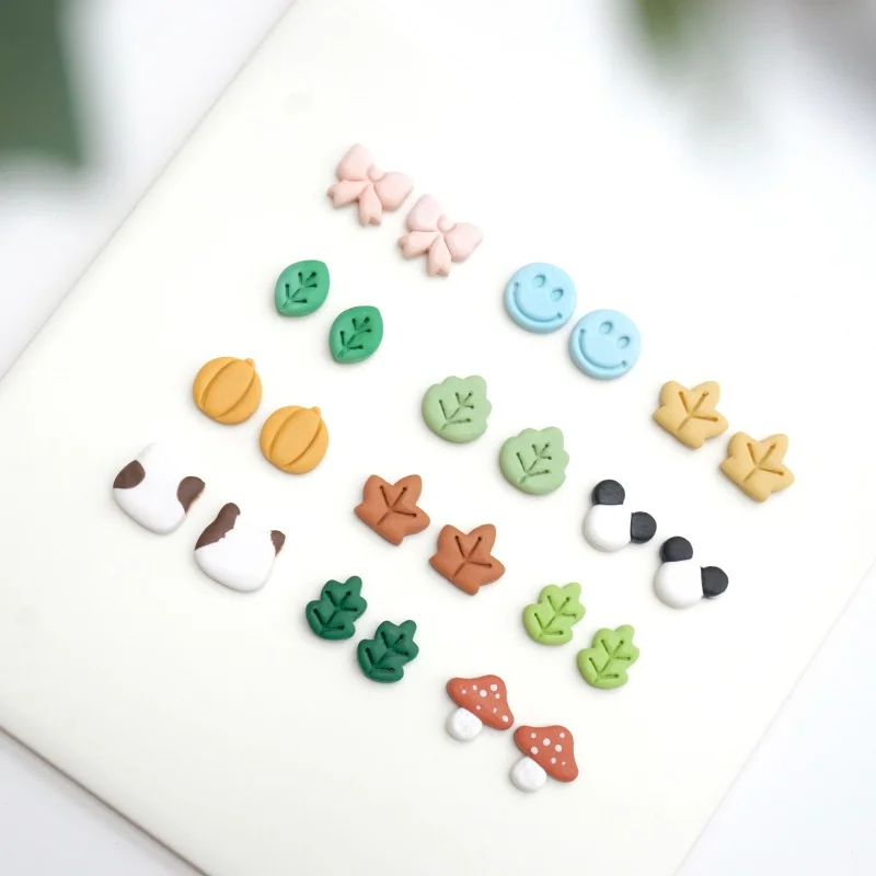 Mini Mouse Mushroom Leaf Animal Forest Shape Polymer Clay Molds Cutting Molds Clay Cutters For DIY Earrings Jewelry Making
