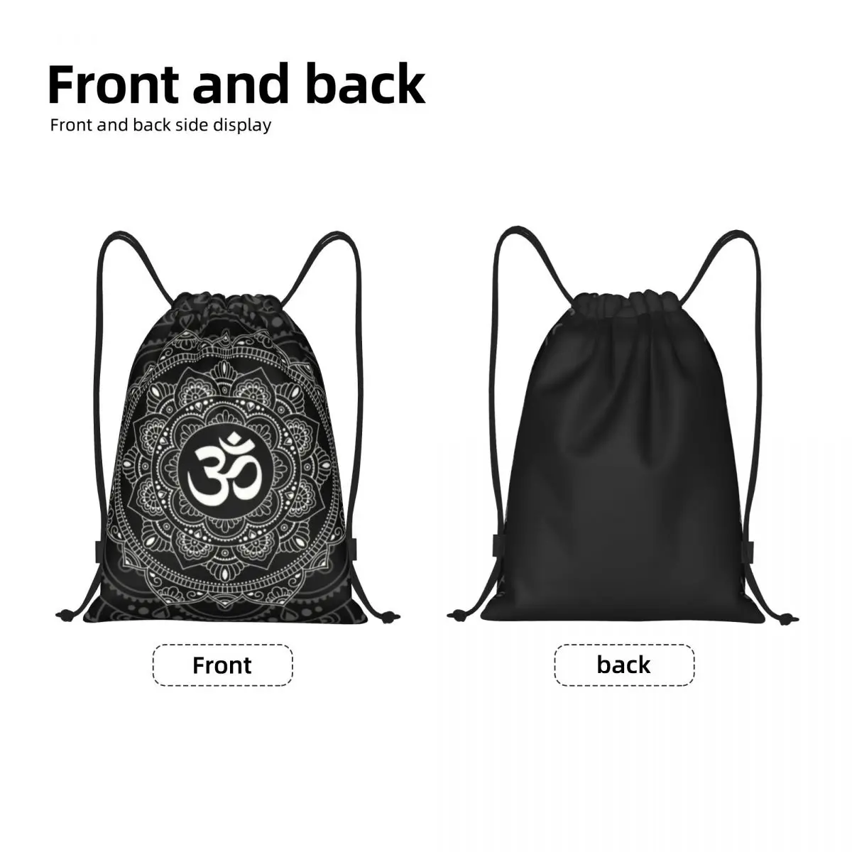 Mochila de almacenamiento con Mandala Om para hombre y mujer, bolso con cordón personalizado, ligero, budismo, Aum, Yoga, meditación, deportes, gimnasio