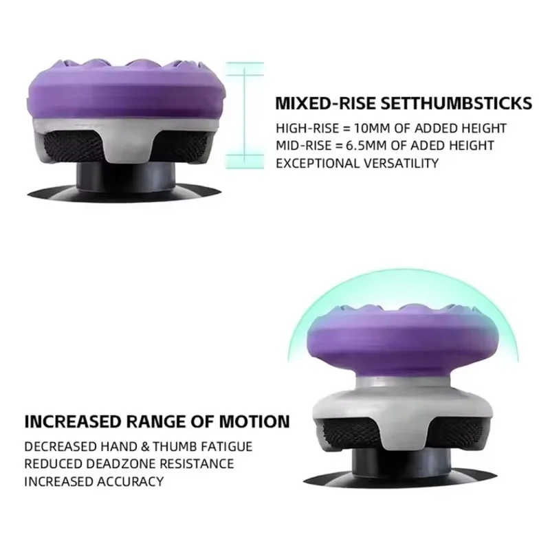 Precision Aim Assist Motion Control Rings, High-Rise Thumbstick Caps Joystick Accessories Compatible with PS4 PS5 Controller