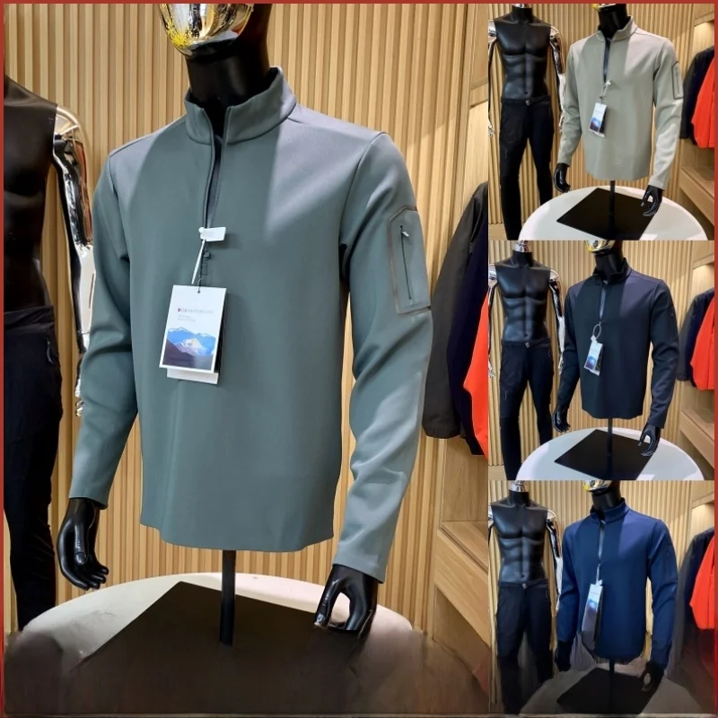 

Autumn Winter Men's Functional Sportswear Hoodie T-irt f Zipper Heavyweight Polyester Stand Fit Youth Faion