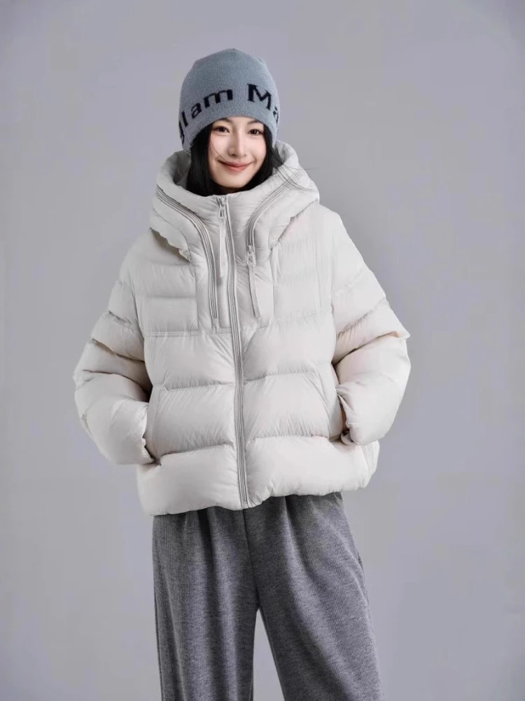 

Модный пуховик Y2k с капюшоном, утепленные теплые парки, женские новые зимние повседневные элегантные пуховики, верхняя одежда, короткое пальто, женский топ