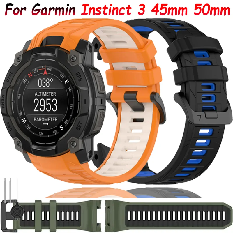 الأصلي سيليكون حزام ل Garmin غريزة 3 45/50 مللي متر الرياضة مريحة استبدال تنفس معصمه ل غريزة 50 مللي متر 45 مللي متر