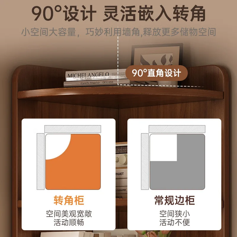 Corner cabinets, wall corner shelves, living room against the wall, 90-degree triangular display cabinets, product display cabin