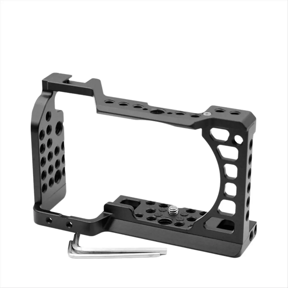 โครงกล้องอลูมิเนียมอัลลอยด์พร้อมขาตั้ง Cold Shoe สำหรับกล้อง A6000/A6300/A6400/A6500 สีดำ-BCBW