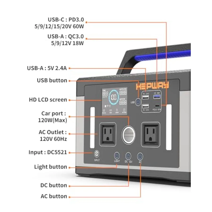 محطة طاقة محمولة 700 وات 577 وات في الساعة مولد طاقة شمسية مع قدرة زيادة 1000 وات وعاكس موجة جيبية نقية لتيار متردد تيار مستمر 120 فولت