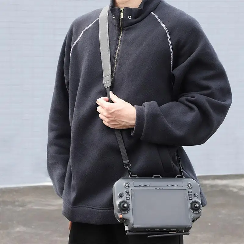 VOLODYMYR Leather Lanyard for DJI RC Plus with Screen Remote Control Warp and Weft M30 Shoulder Strap No-remove Sling