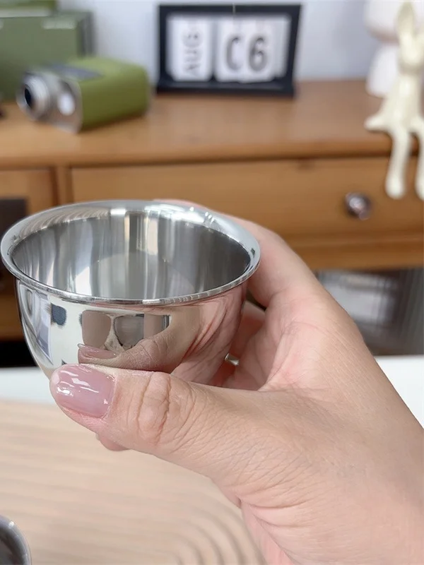 

Thickened Single Layer 304 Stainless Steel Tea Cup Superb Quality Durable Multi-use Heavy-duty White Wine Cup Chinese Style