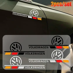 2PCS SET Car Body Side Decor Sticker For Volkswagen R Racing VW Sagitar Passat Golf Tiguan Touareg CC GR SR Car Accessories