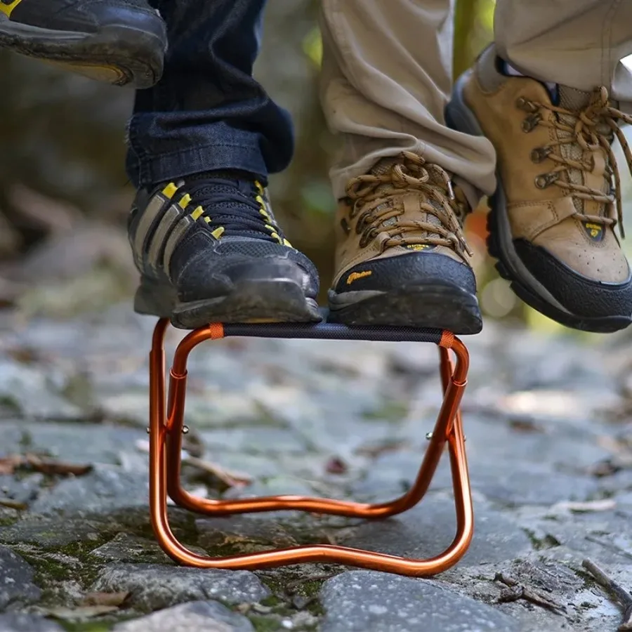 Camping Stools Aluminum Alloy Folding Stool Outdoor Portable Fishing Stool Portable Folding Chair Lightweight Equipment view 5