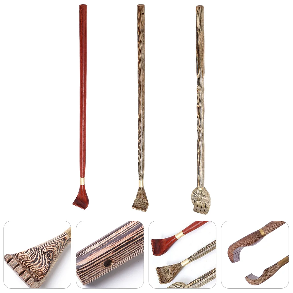 

3 шт., скребок для спины, деревянная массажная палочка для снятия зуда плеч и спины, инструмент для снятия стресса, эргономичная ручка, неметаллическая кожа