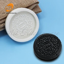 3D OREO ciasteczka projekt silikonowe formy DIY masy cukrowej czekolady formy ręcznie gliny Model ciasto dekorowanie narzędzia akcesoria do pieczenia