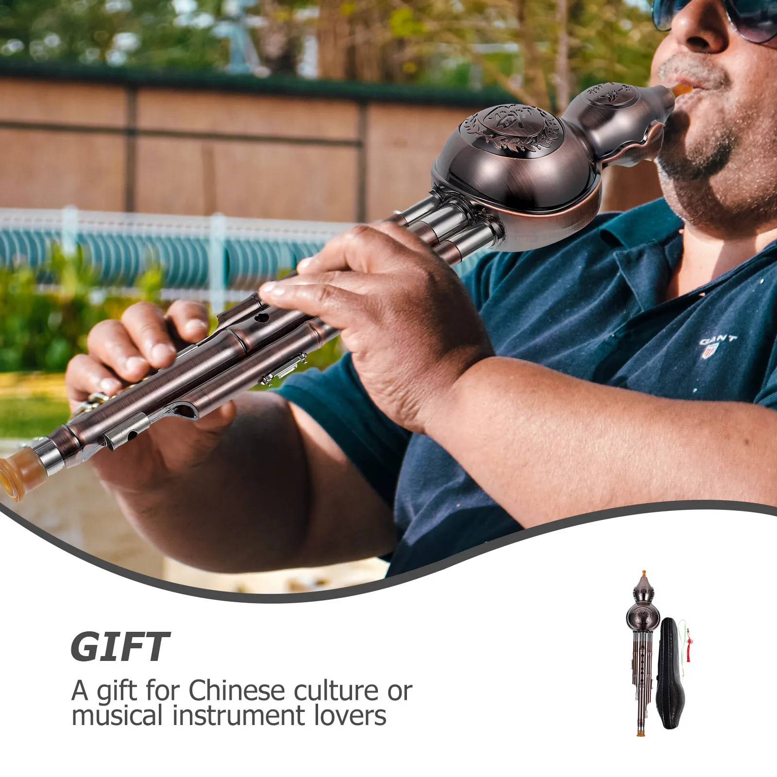 

Beginner Cucurbit Gourd Musical Three-Tone Performance Pp Flute Chinese Traditional Durable Practice Flute For Beginners Chinese