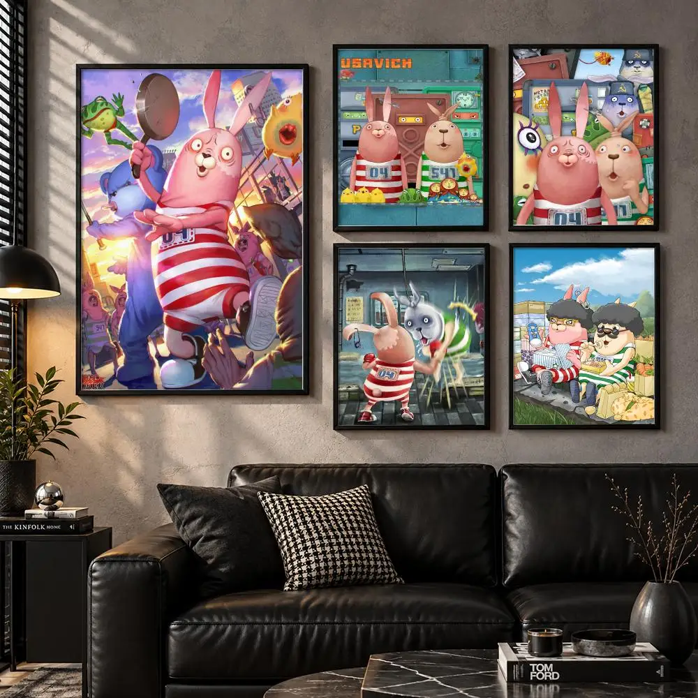 Usavich Russian Prison Comedy Absurd Cartoon Slapstick Poster Self-Adhesive Unframed Fashion Wall Prints for Office & Home Decor